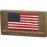Stitched Block Home Of The Free Because Of The Brave by Primitives by Kathy 883504356077  183067513350